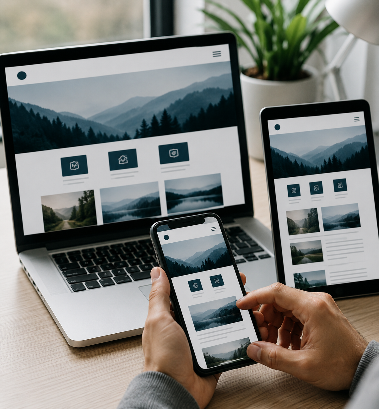 Responsive website on laptop